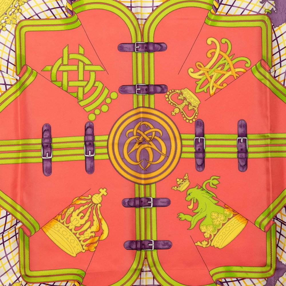 Hermes Carre 90 GRANDE TENUE Horse Ceremonial Scarf/Muffler, Large Size, Whit... - Picture 4 of 10